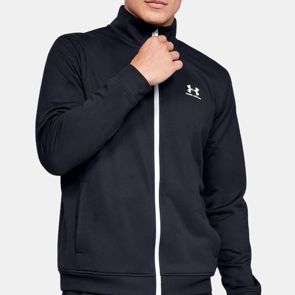 بتصميم تريكو باللون الأسودUnder Armourجاكيت رياضي للرجال من .