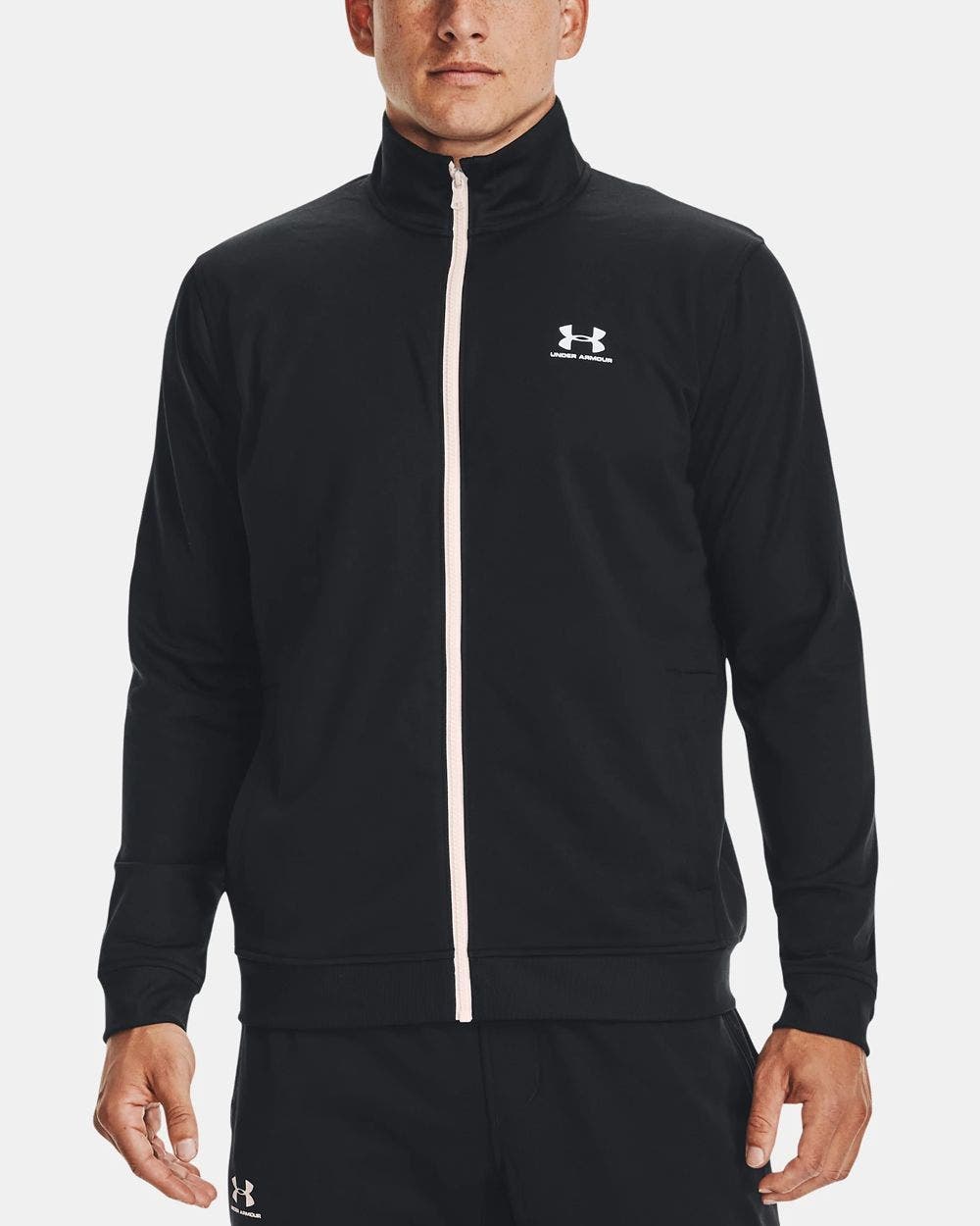 بتصميم تريكو باللون الأسودUnder Armourجاكيت رياضي للرجال من .