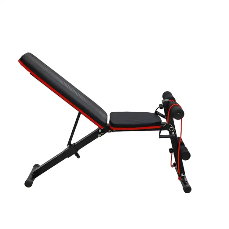 Iron exercise chair with resistance band and backrest